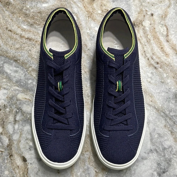 Rothy’s The Lace Up Sneaker in Navy Knit - Picture 3 of 16